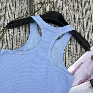 Women's Sport Blue Stretch Cotton Tank Top.