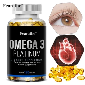Omega 3, Fish Oil Supplement, Wild Anchovies, Heart Health, Brain Development, Dietary Supplement, 120 Capsules